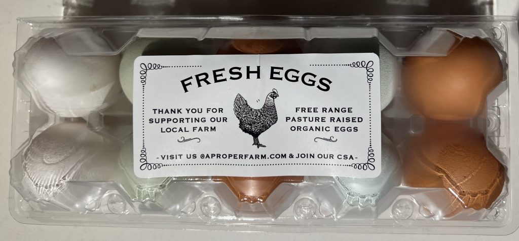 Organic, free range, pasture raised eggs